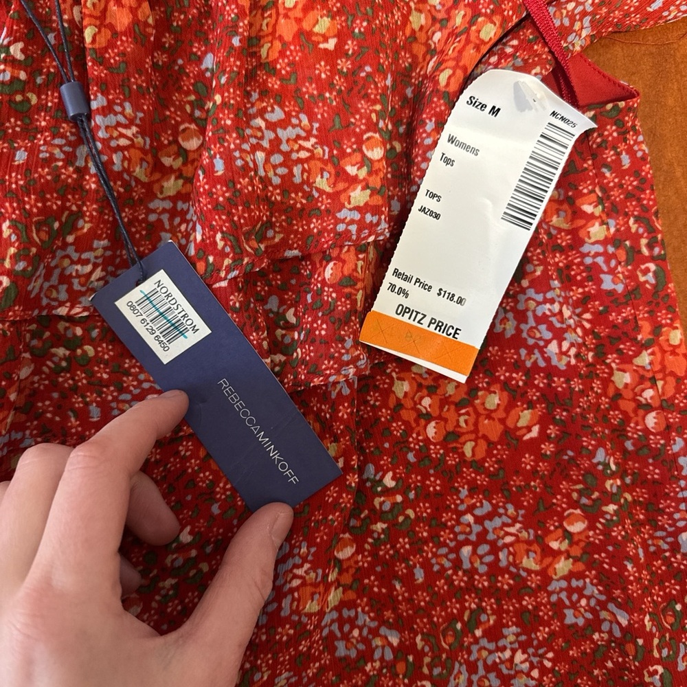 Rebecca Minkoff Red Floral Blouse - Picture 2 of 6